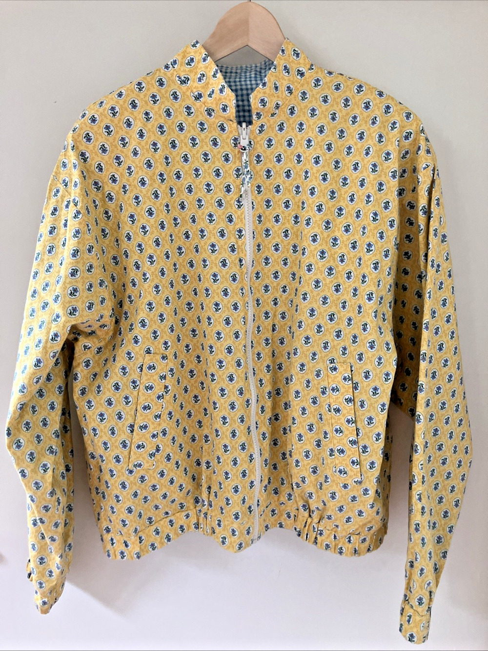 Vtg 90s Vera Bradley USA Made Reversible Floral Cottage Core Jacket Coat L 50"